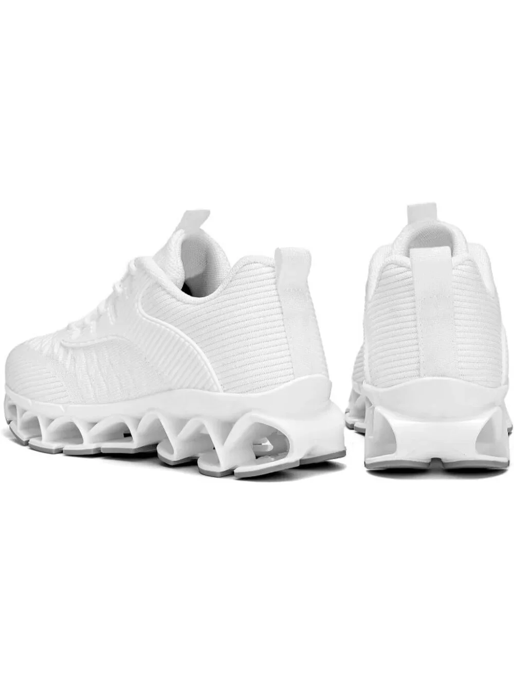 Women's White Blade Mesh Comfort Non Slip Athletic Slip on Fit Sneaker Shoes